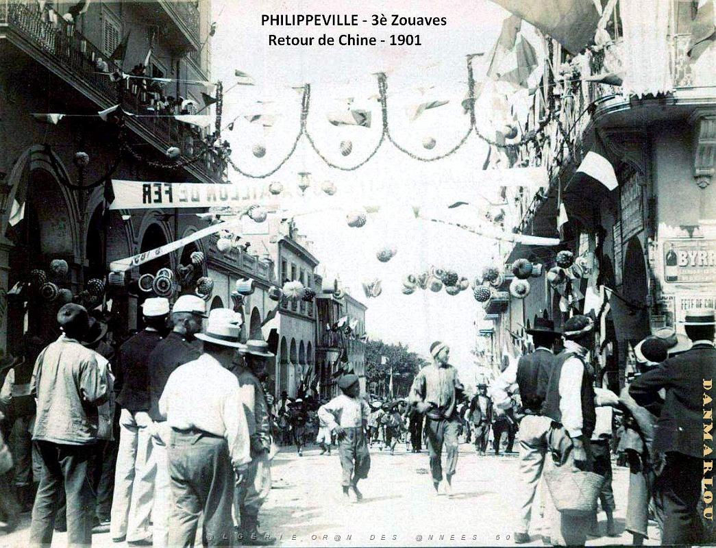 Philippeville - 3e Zouaves - Retour de Chine - 1901.jpg